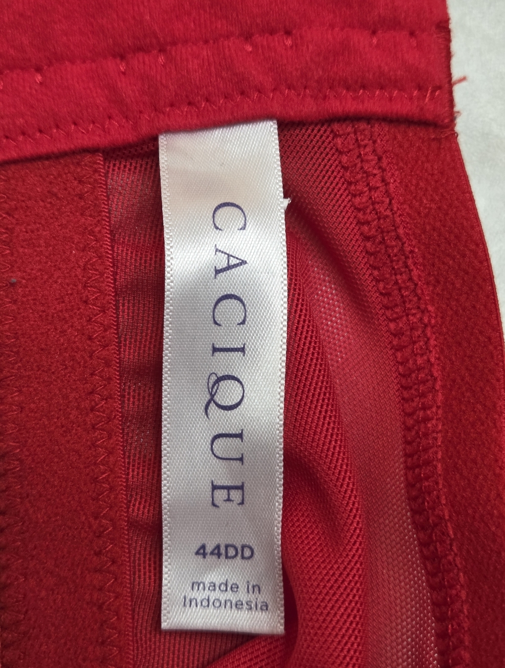 Cacique Boost Balconette Red Lace/Black Underwire Bra Size 44DD - Picture 7 of 8